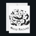 Carte Postale Bonne Pandas Funny Birthday Card<br><div class="desc">Cartes d'Anniversaire avec Happy Panda Family - MICRO Peinture Design - Personnalisable - ou Choisissez / Ajoutez votre texte unique / Police / Couleur - Faites votre carte spéciale - Redimensionnez et déplacez ou ajoutez des éléments / image avec l'outil de personnalisation ! Peinture et design par MIGNED. Vous pouvez...</div>