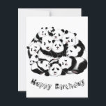 Carte Postale Bonne Pandas Funny Birthday Card<br><div class="desc">Cartes d'Anniversaire avec Happy Panda Family - MICRO Peinture Design - Personnalisable - ou Choisissez / Ajoutez votre texte unique / Police / Couleur - Faites votre carte spéciale - Redimensionnez et déplacez ou ajoutez des éléments / image avec l'outil de personnalisation ! Peinture et design par MIGNED. Vous pouvez...</div>