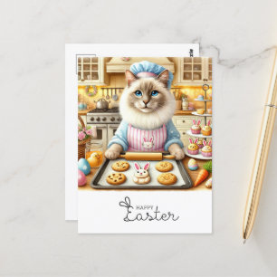 Carte Postale Bonne Pâques pour les Amoureux de les chats en Bou