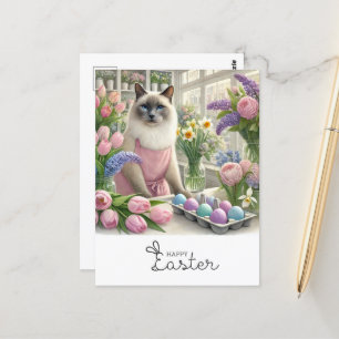 Carte Postale Bonne Pâques pour les Amoureux de les chats en fle