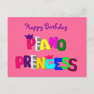 Carte Postale Bonne princesse Piano Anniversaire