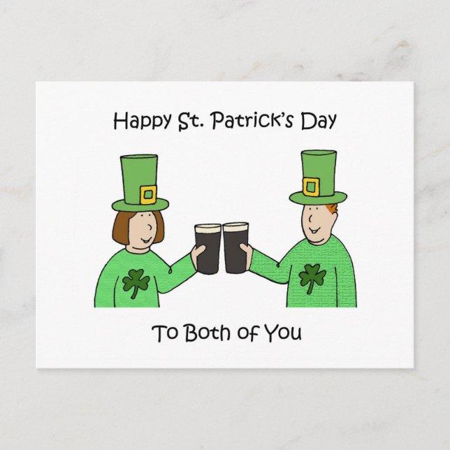 Carte Postale Bonne Saint Patrick pour vous deux (Devant)
