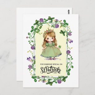Carte Postale Bonne Saint Patrick. Princesse d'Irlande