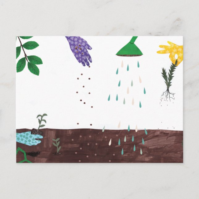 Carte Postale Bonne saison de jardinage | Gardener (Devant)