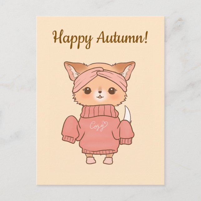 Carte Postale Bonne saison des pulls d'automne  (Devant)
