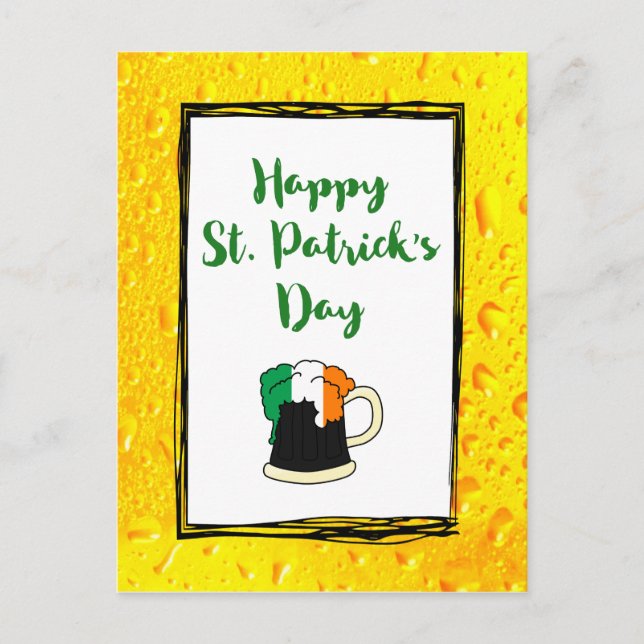 Carte Postale Bonne St. Patrick's - avec Irish Beer Mug (Devant)