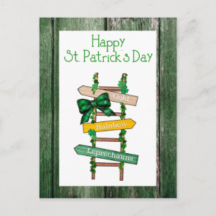 Carte Postale Bonne St. Patrick's Day Green WoodPostcard