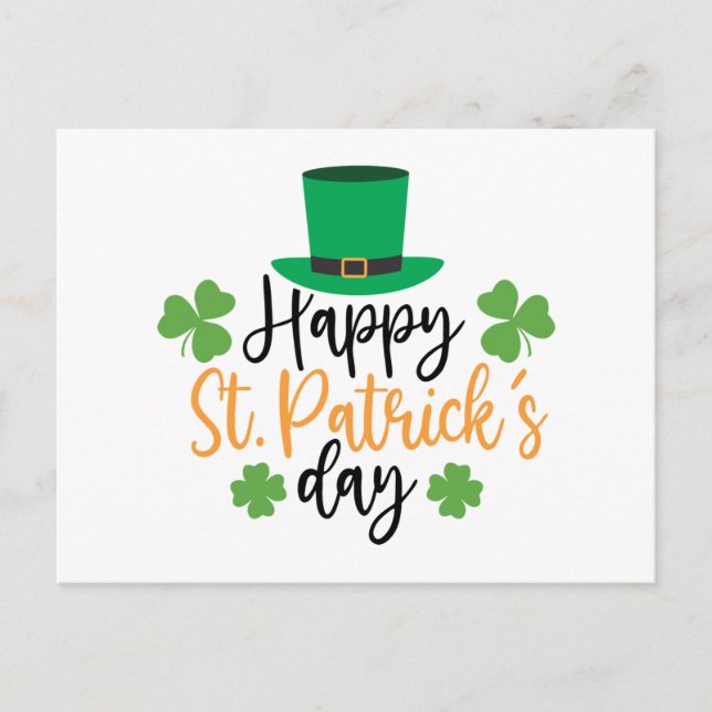Carte Postale Bonne St. Patrick's Day Irlandais Pride Shamrock L (Devant)