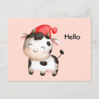 Bonne vache dans un Casquette rouge mignon