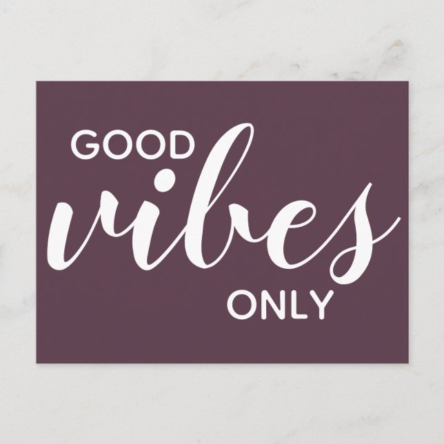 Carte Postale Bonne Vibration Seulement Affirmation Positive Cas (Devant)