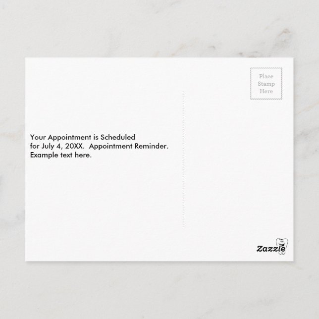 Carte Postale Bonnes dents personnalisables pour votre pratique  (Dos)