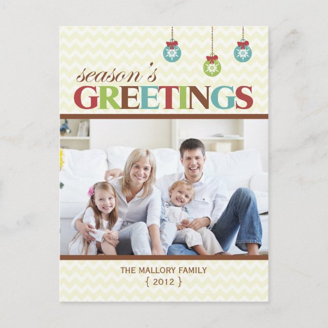 Carte postale Bonnes Fêtes Chevron Holiday (Devant)