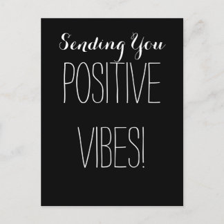 Carte Postale Bonnes Vibes positives Noir et Blanc Spirituel
