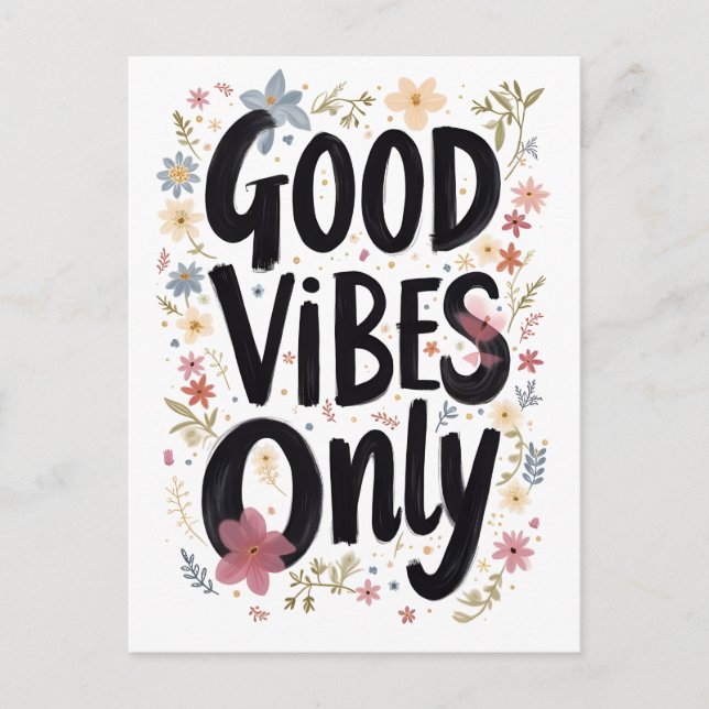 Carte Postale Bonnes vibrations seulement (Devant)