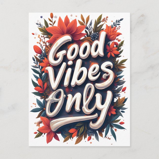 Carte Postale Bonnes vibrations seulement (Devant)