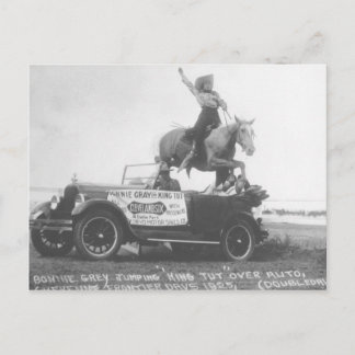 Carte Postale Bonnie Grey sautant son cheval.