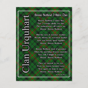 Carte Postale Bonnie Scotland Je Adore Le Clan Urquhart Tartan