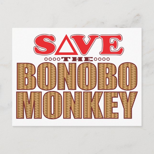 Carte Postale Bonobo Singe Économisez (Devant)