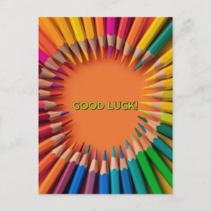 Carte Postale Bons crayons de chance Retour à l'école