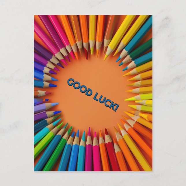 Carte Postale Bons crayons de chance Retour à l'école (Devant)