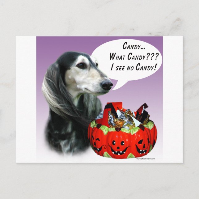 Carte Postale Bonus d'Halloween Saluki (Devant)