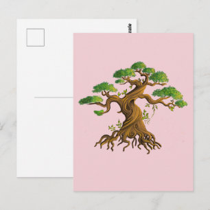 Carte Postale Bonzaï géant en dessin couleurs