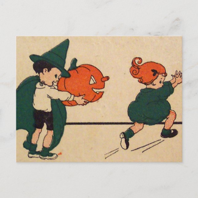 Carte Postale Boo ! (Carte Halloween Vintage) (Devant)