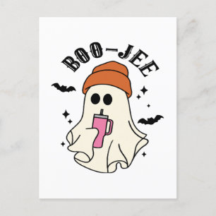 Carte Postale Boo-Jee fantôme drôle inspiré de tumbler Halloween