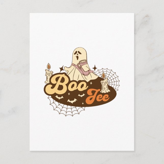 Carte Postale Boo-Jee Ghost Halloween drôle (Devant)