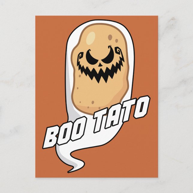 Carte Postale Boo-Tato Éffrayant de la pomme de terre Halloween (Devant)