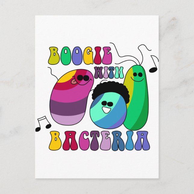 Carte Postale Boogie avec bactéries (Devant)