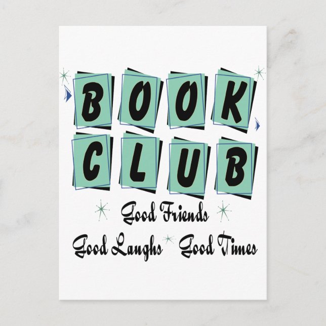 Carte Postale Book Club Retro - Good Friends, Times and Laughn (Devant)