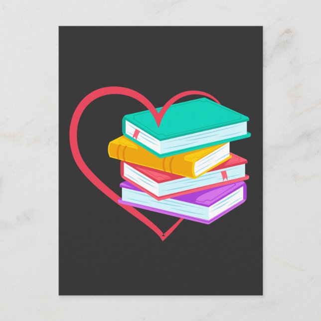 Carte Postale Book Love Bookworm Reader Cute Reading (Devant)