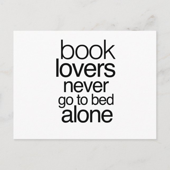 Carte Postale Book Lovers Never Go to Bed Alone (Devant)