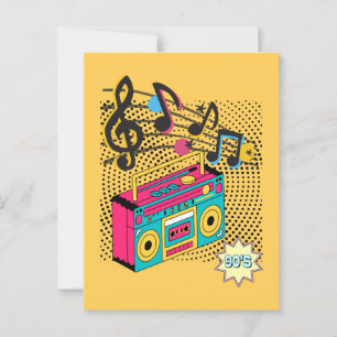 Carte Postale Boombox audio rétro.
