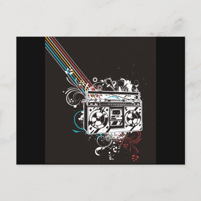 Carte Postale Boombox Boom Box Ghetto Blaster Jambox (Devant)