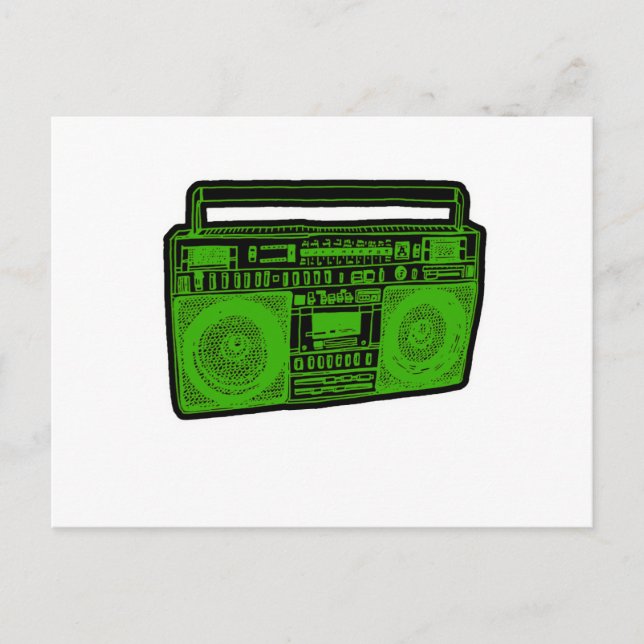 Carte Postale boombox ghetto blaster radio (Devant)