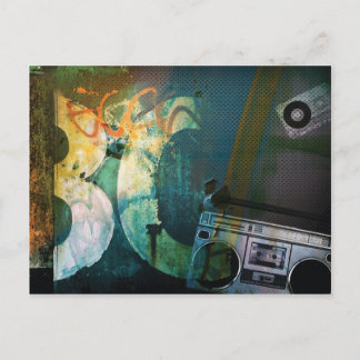 Carte Postale Boombox Grunge