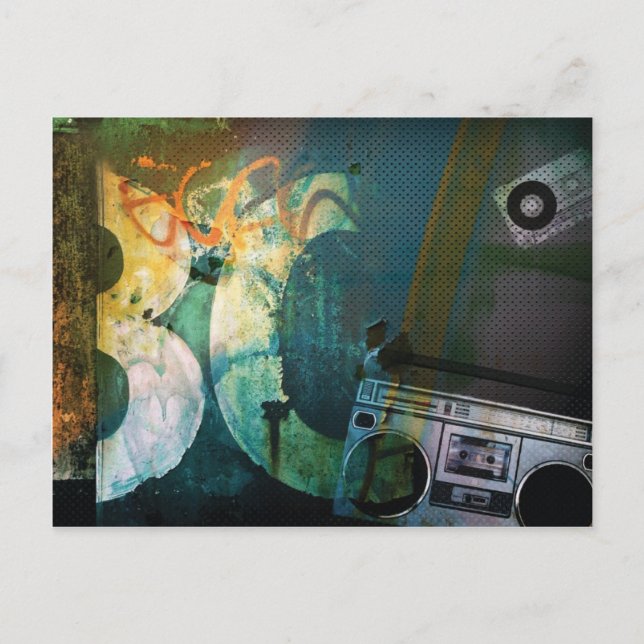 Carte Postale Boombox Grunge (Devant)