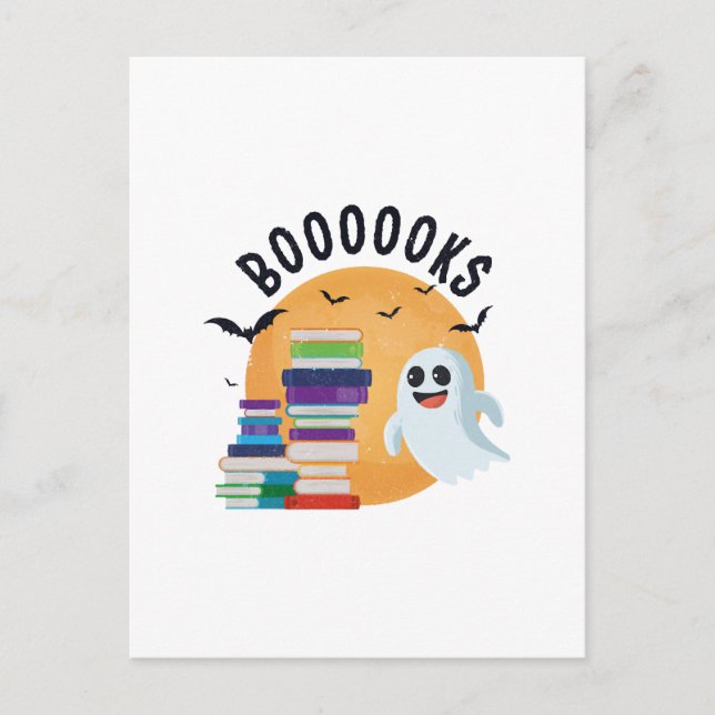 Carte Postale Boooooks Halloween, Booooks Cute Halloween    (Devant)