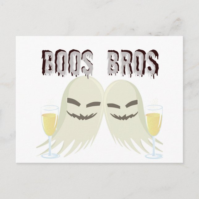 CARTE POSTALE BOOS BROS GHOSES AVEC BOOZE FUNNY PRINT (Devant)