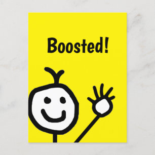 Carte Postale Booster Vacciné Cute Happy Face