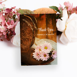 Carte Postale Boot rose Daisies Cowboy Boot Western Mariage Merc