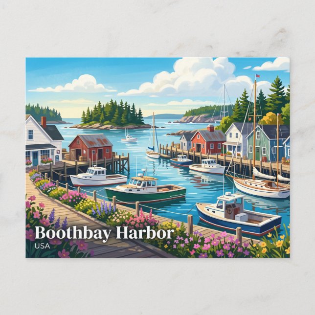 Carte Postale Boothbay Harbor États-Unis (Devant)