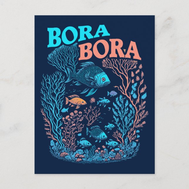 Carte Postale Bora Bora Coral Reef (Devant)