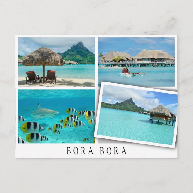 Carte Postale Bora Bora lagoon collage with loose image (Devant)