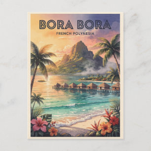 Carte Postale Bora Bora Polynésie française Vintage