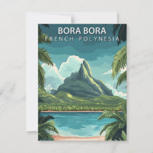 Carte Postale Bora Bora Polynésie française Voyage Vintage