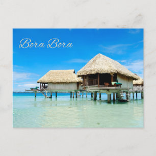 Carte Postale Bora Bora Tahiti Beau Resort Cabines dans l'océan