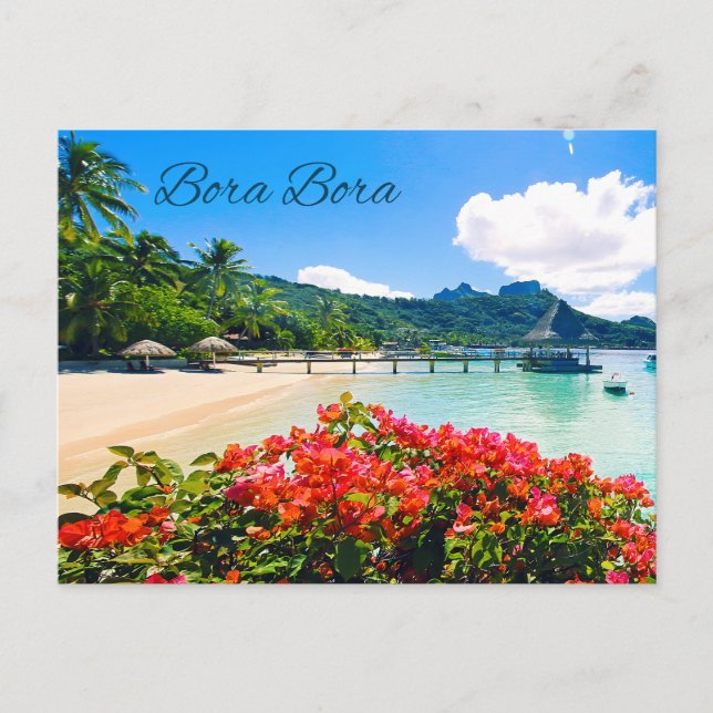 Carte Postale Bora Bora Tahiti Belle Plage Tropicale  (Devant)